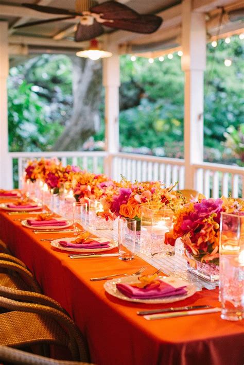 Photo via Project Wedding | Orange and pink wedding, Orange wedding