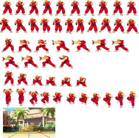 Ken Sprite Sheet Png 1024 X 1024 Anmte Pinterest Pose Street Fighter