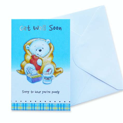 Get Well Card Teddy Bear Garlanna Greeting Cards
