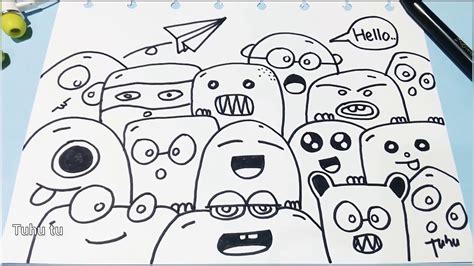 Gampang Banget Cara Menggambar Doodle Art Simpel Lucu Mudah Youtube