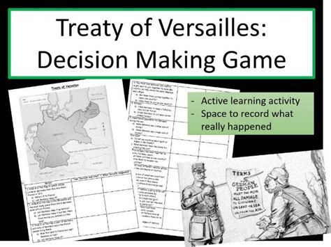 Treaty Of Versailles Decision Making Game Teaching Resources