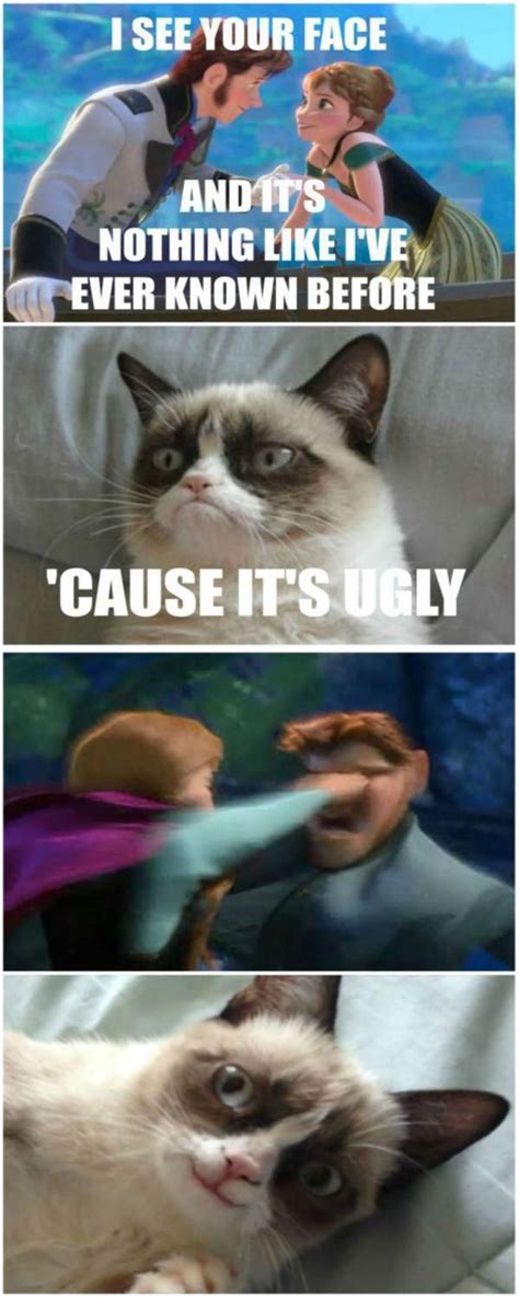 Frozen Disney So True Catmemes Funny Grumpy Cat Memes Grumpy Cat Humor Funny Cat Memes