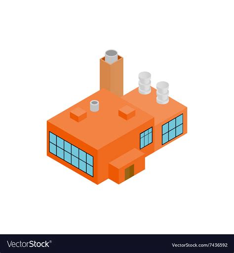 Factory Isometric 3d Icon Royalty Free Vector Image