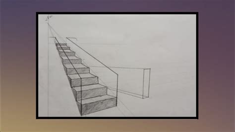 Stairs Drawing At Two Point Perspective Drawing Stair Drawing Stairs