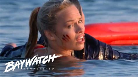 lifeguard cj parker saves a girl from drowning baywatch remastered youtube