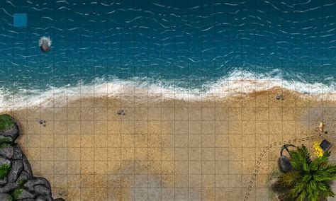 Beach Battlemap Grid 25x15 By Artsbyjapao On Deviantart Fantasy Village