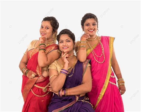 Exquisite Indian Girls Wearing Sarees Strike A Pose On A Female