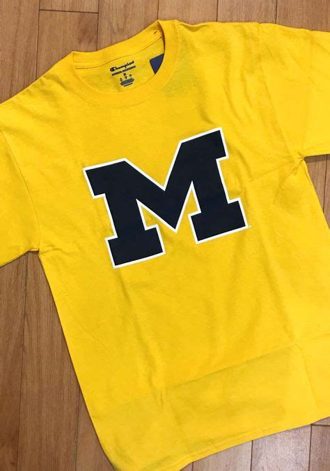 Champion Michigan Wolverines Yellow Big Logo Jersey Short Sleeve T