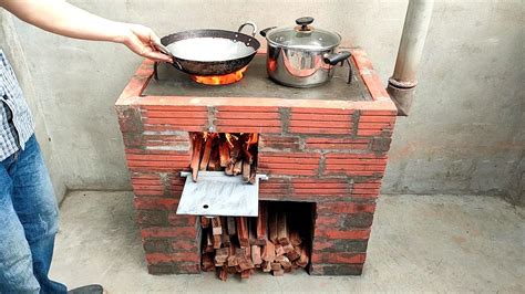Creative Wood Stove Ideas Made From Fired Bricks And Cement Youtube