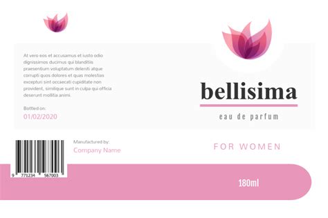 ✓ free for commercial use ✓ high quality images. White and Pink Perfume Label Template | PosterMyWall