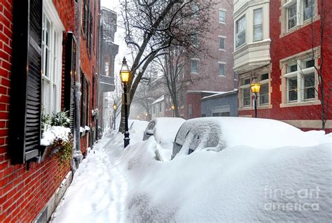 Bostons Beacon Hill During The Historic 2015 Winter Photograph By