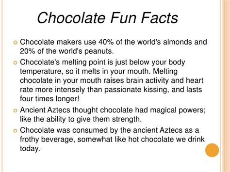 Chocolate Fun Facts