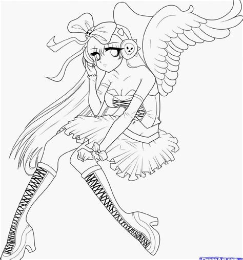 Anime Emo Girl Coloring Pages At Getdrawings Free Download