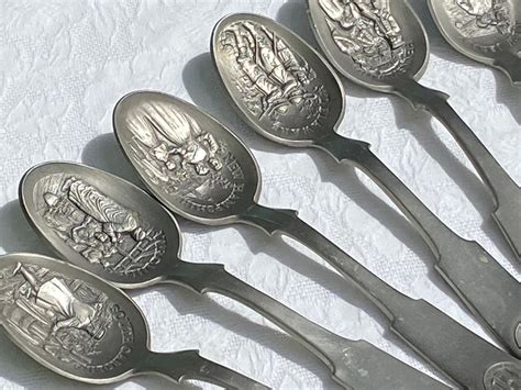 franklin mint bicentennial pewter spoon set the american etsy