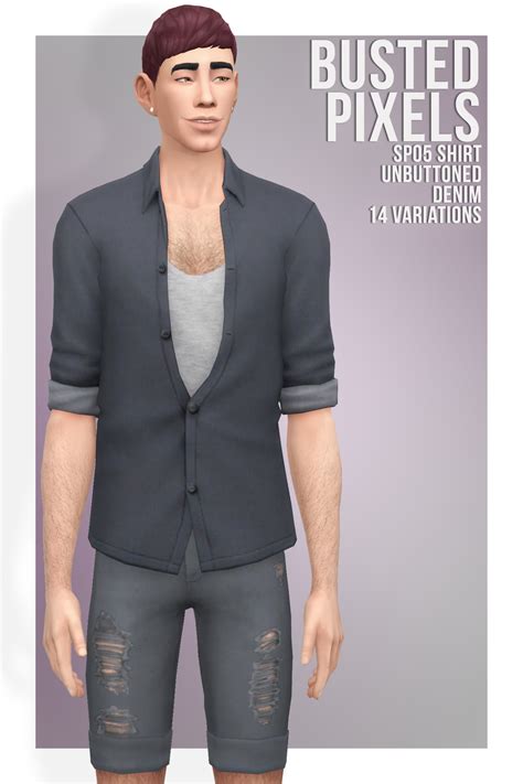Bustedpixels Bustedpixels Clothing Sims 4 Cc Men Shirts Mens Tops