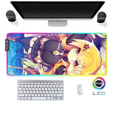 Big Led RGB Gaming Mousepad X Mm Anime Girl Manga Kawaii Etsy
