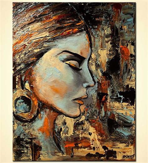 Painting For Sale Modern Abstract Portrait Palette Knife Painting 6305