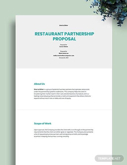 28 Free Restaurant Proposal Templates Edit And Download