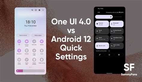 One Ui 40 Vs Stock Android 12 Quick Settings Comparison Sammy Fans