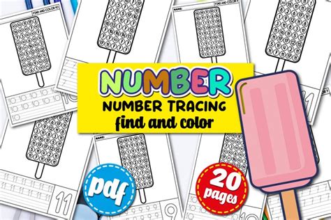 Tracing Worksheets Popsicle Number Reconition Activities