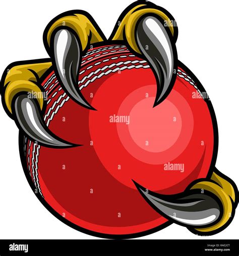 Eagle Bird Monster Claw Holding Cricket Ball Stock Vector Image And Art