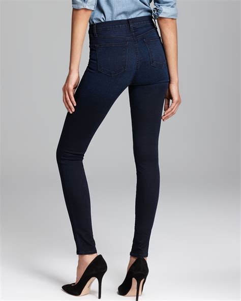 J Brand Jeans Luxe Sateen High Rise Maria Skinny In Atmosphere In Blue