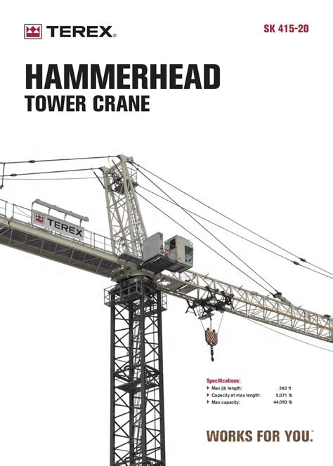 Terex Sk415 20 Hammerhead Tower Crane Load Chart Cranepedia