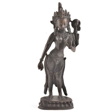 Standing Brass Statue Of Goddess Tara