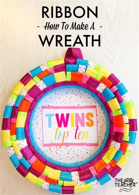 Tutorial How To Make A Ribbon Wreath The Party Teacher Ribbon