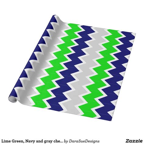 Lime Green Navy And Gray Chevron Wrapping Paper Green Wrapping Paper