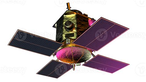 Space Satellite Orbiting In Space 3d Rendering Illustration 35321075 Png