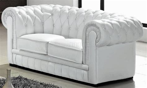 Ultra Modern 3pc Living Room Set Leather Paris White