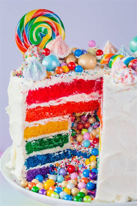 how to make the ultimate rainbow surprise cake recipe inside cake surprise inside cake