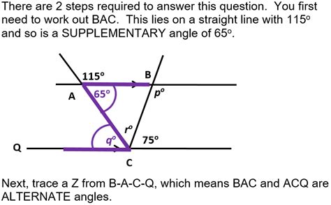 Gcse Angles Spaces Between Two Lines Measured In Degrees