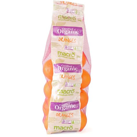 Macro Navel Oranges Organic 3kg Bag Woolworths
