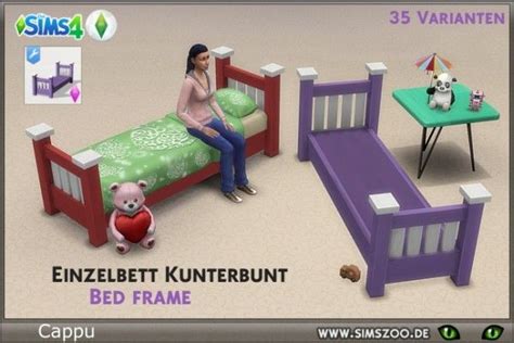 Blackys Sims 4 Zoo Single Bed Kunter Colorful By Cappu Sims 4