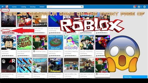 How To Get Your Game On The Front Page Of Roblox Youtube