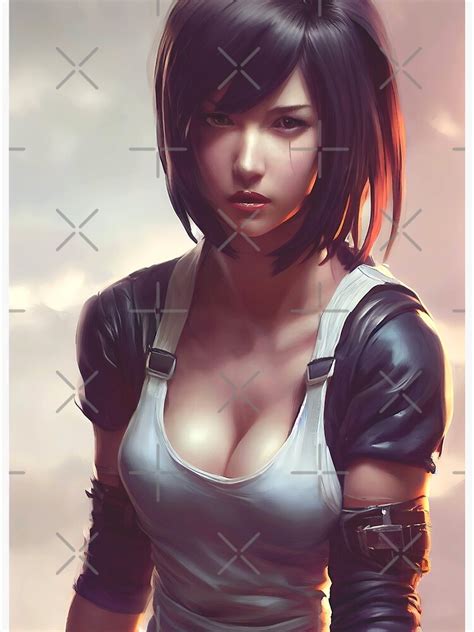 tifa lockhart final fantasy ff7 anime girl remake canvas print for sale by galleryheart