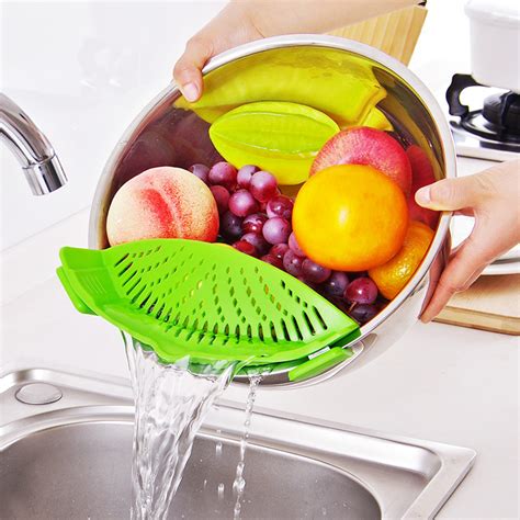 Kitchen Pan Strainer Snapn Strain Clip On Silicone Pasta Food Draining