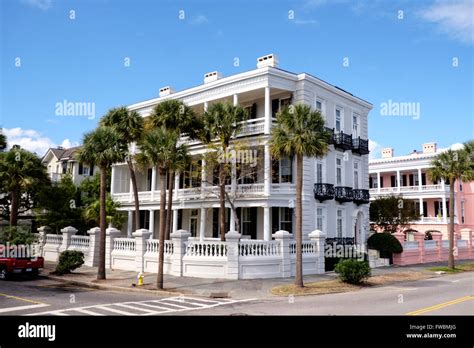 Colonial Mansion In Historic Charleston South Carolina Usa Stock