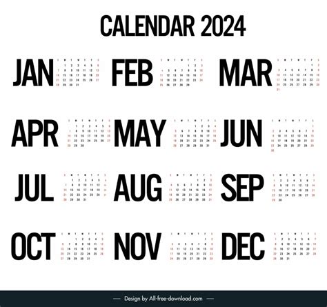 Calendar 2024 Vector Free Vectors Free Download 2108 Editable Ai Eps