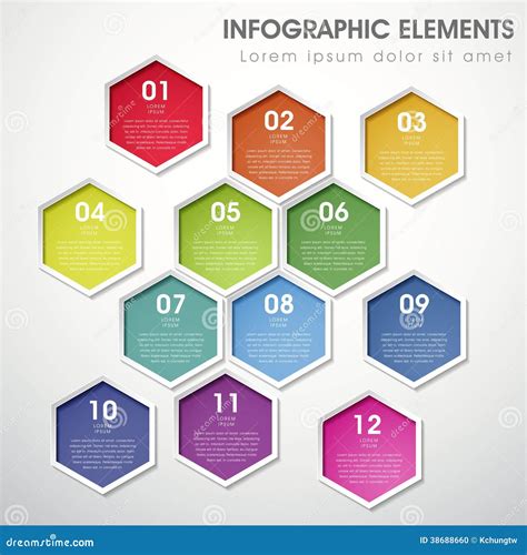 Abstract Hexagon Infographics Vector Illustration