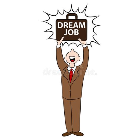 Cartoon Man Gets Dream Job Stock Vector Image 57325817