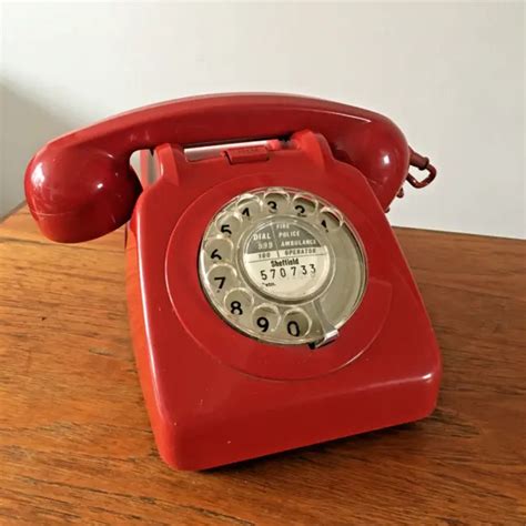 Vintage Retro Red 1960s Telephone Rotary Dial Excellent Condition 70s