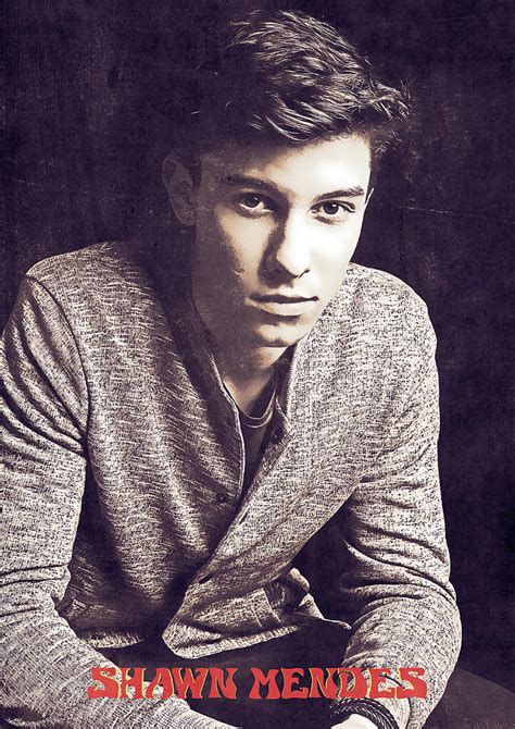 Shawn Mendes Retro Portrait Digital Art By Enea Kelo Fine Art America