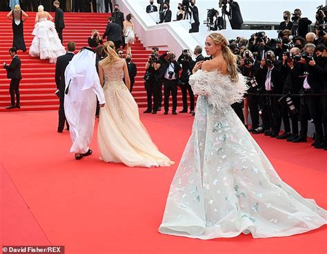 Kimberley Garner Exudes Glamour In An Embellished Ice Blue Gown With A Dramatic Train Daily