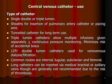 Ppt Central Venous Catheter Use Powerpoint Presentation Free