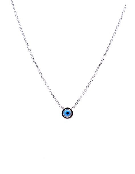 Sterling Silver Evil Eye Pendant Necklace
