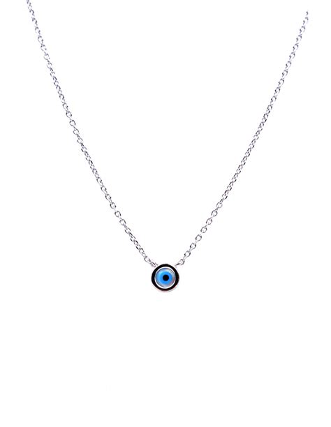 STERLING SILVER 925 EVIL EYE PENDANT NECKLACE