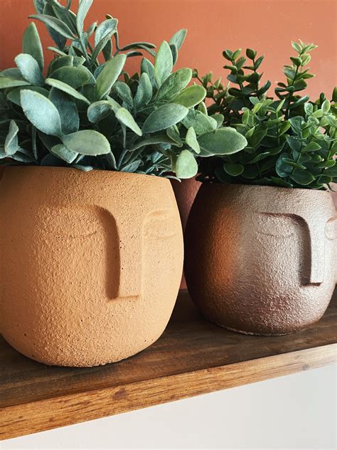 Large Face Planter With Drainage Indoor Plant Pot Unique Etsy In 2020